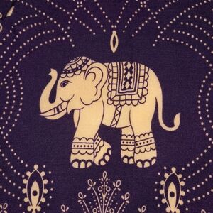 Purple Elephant Print Fabric Scarf Wrap 56" X 45"